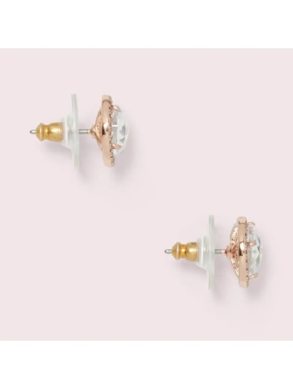 Kate Spade Bright Ideas Pave Halo Studs Earrings Clear/ Rose Gold
